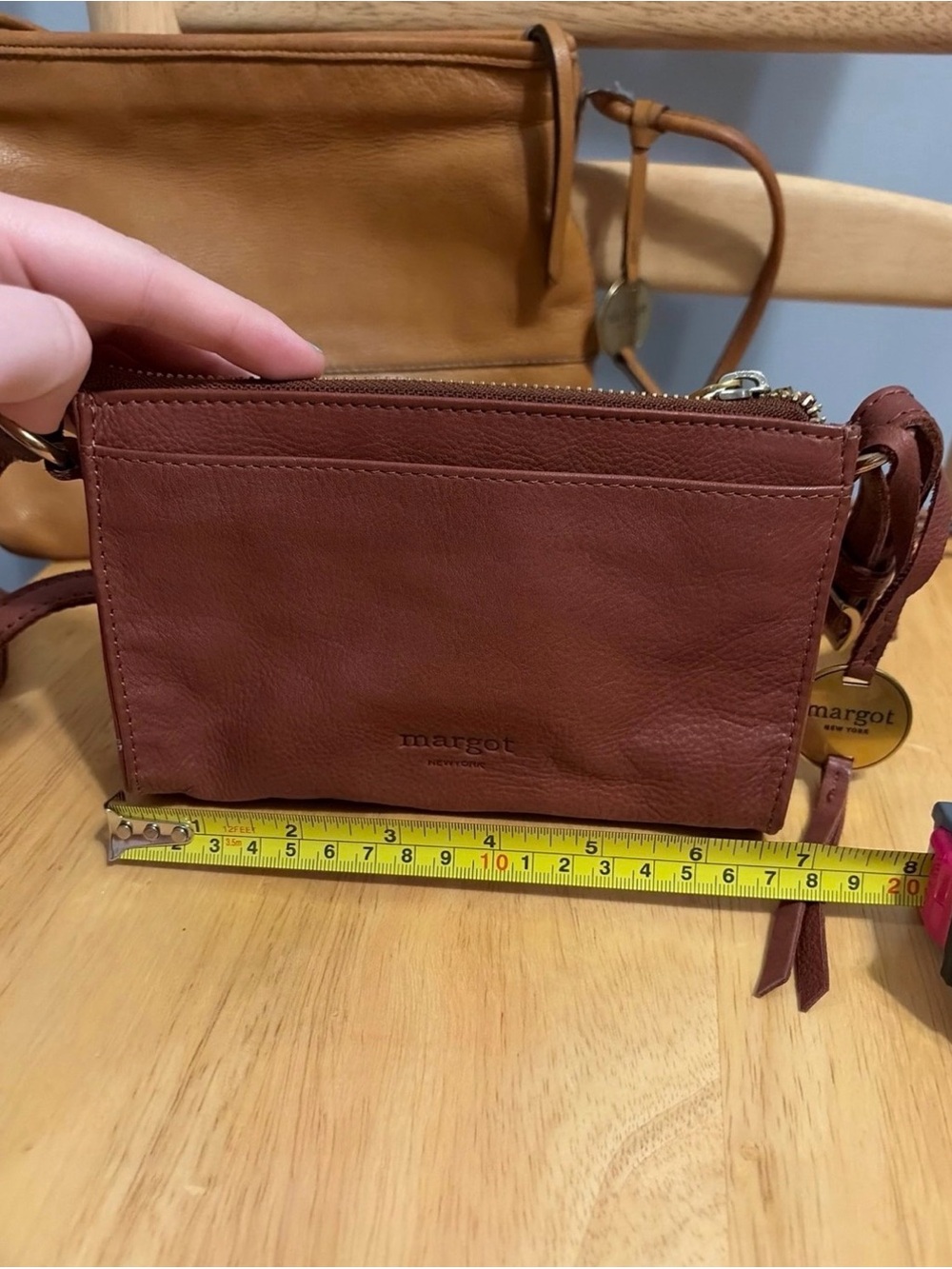 margot Leather Crossbody in Rust